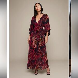 Mixed by Nasrin Forest Maxi Dress XS